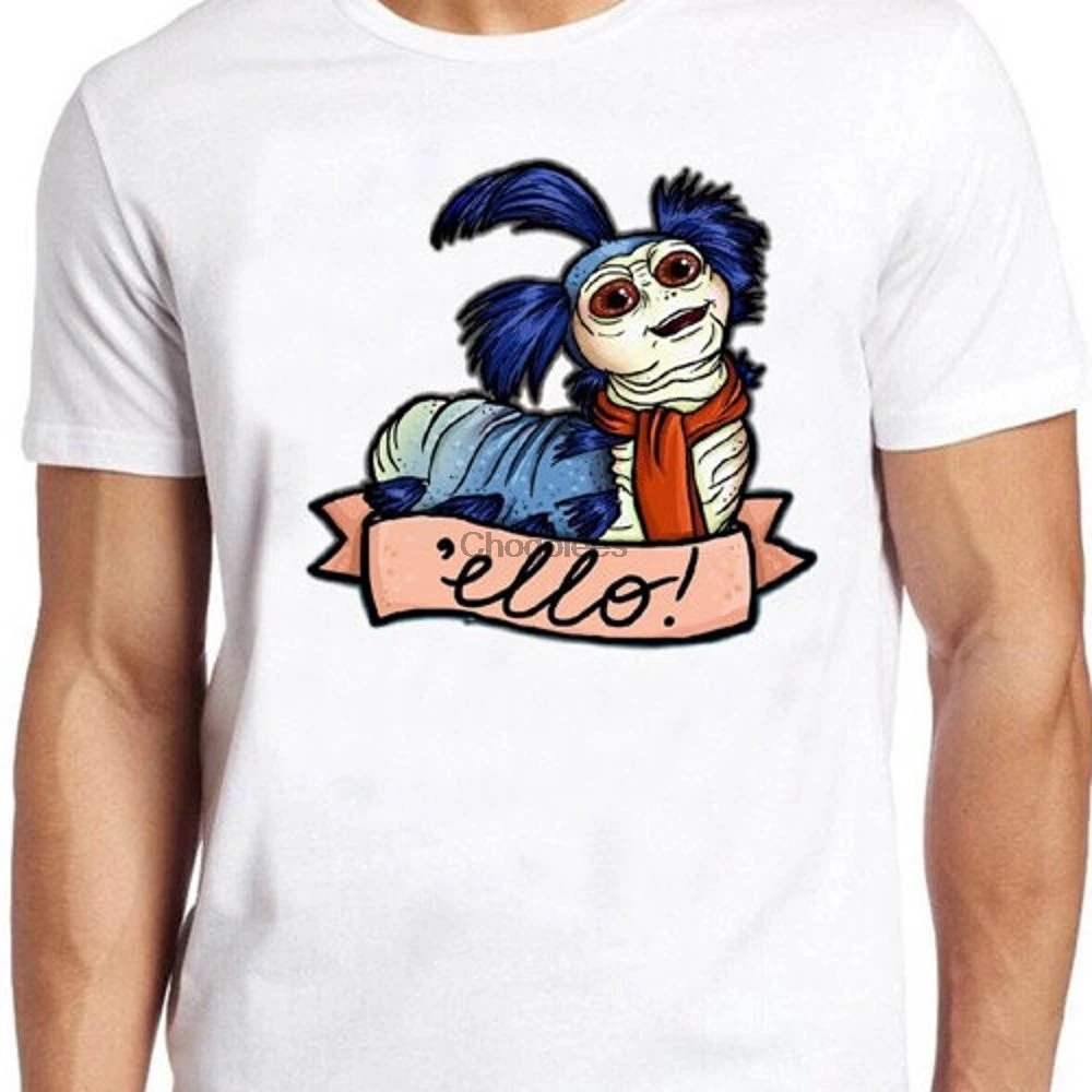 Винтажная футболка с рисунком червя Эло лабиринта Культовая пленка 80-х сказочная