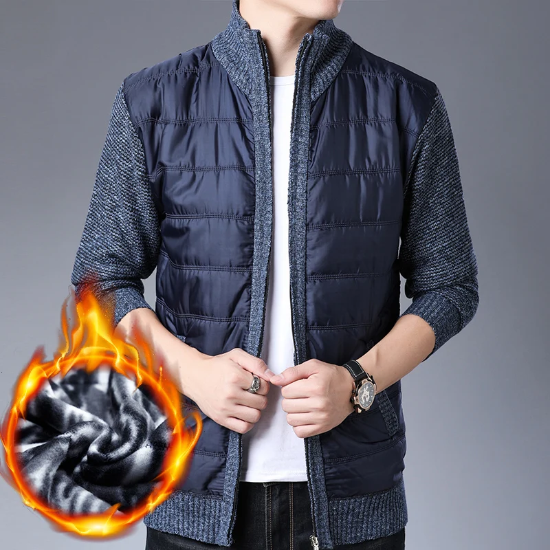 Осенняя и зимняя мужская модная дизайнерская Лоскутная Повседневная Толстая