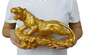 tiger Zodiac Shangshan tiger handicraft ornaments Recruit money Towns and houses evil spirits Gold-plated tiger imitates pure co