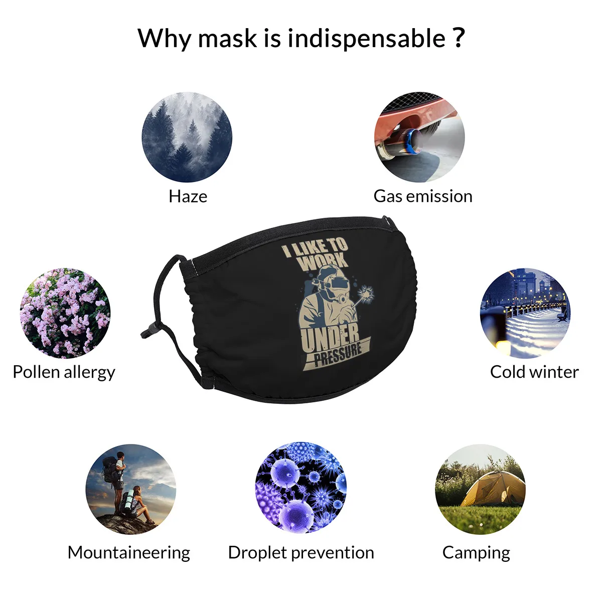 

Welder Design for a Underwater Welder Mask Washable Printed Mouth Face Mask Cotton Fabric Anti Haze Protection Muffle for Adult