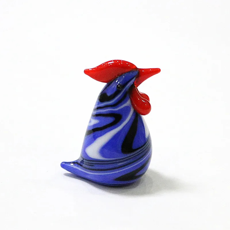 

Mini Glass Chicken Figurine Japanese Style Colorful Cute Cartoon Poultry Animal Craft Ornaments Easter Home Decor Small Statue