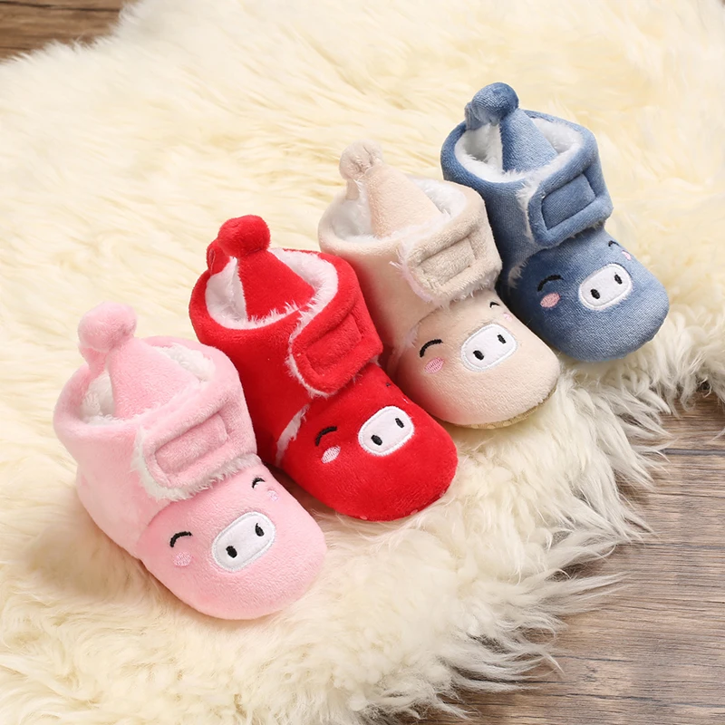 

Baby Winter Boots Infant Toddler Newborn Cute Cartoon Pig Shoes Girl Boy First Walkers Super Keep Warm Snowfield Booties Boot
