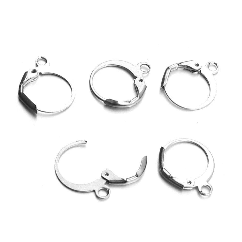 Semitree10pcs Нержавеющая сталь крючки для сережек застежки круглый ушные клипсы выводов для DIY серьги ювелирных изделий Аксессуары