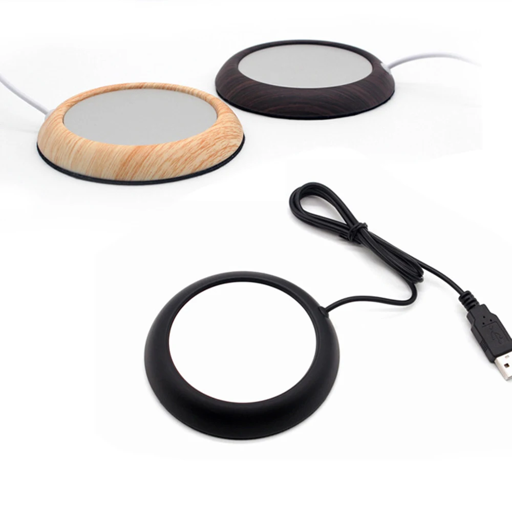 

1PC Wood Grain USB Warmer Coffee Cup Holder Tea Beverage Warmer Heat Beverage Mug Mat Keep Drink Warm Heater Mugs Coaster