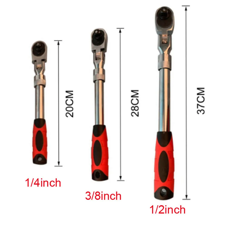 1/4&quot3/8&quot1/2&quot Telescopic Ratchet Spanner 72Teeth Carbon Steel Retractable Wrench Can Adjust 90 Degrees Movable head |