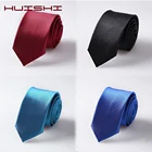 Мужской Атласный Галстук-бабочка HUISHI, однотонный тонкий галстук-бабочка 5 см цвета шампанского, оранжевого, красного, фиолетового, синего цвета, Свадебный галстук