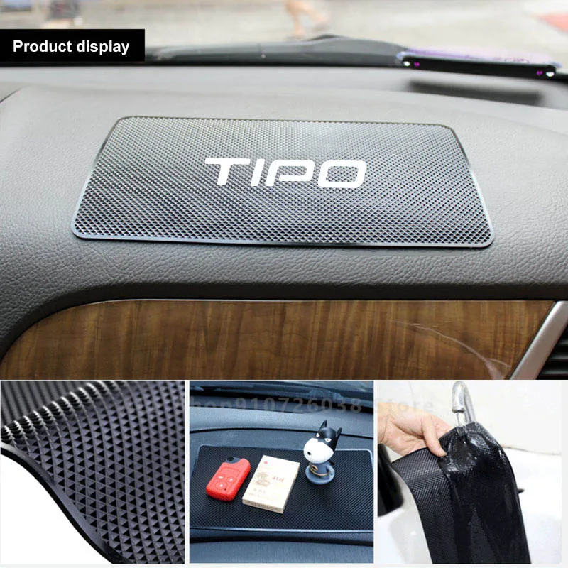 

Car Mats For Fiat Tipo Auto Dashboard Phone Storage Skid Preventation Silica Gel Mat Car Accessories 2Pcs