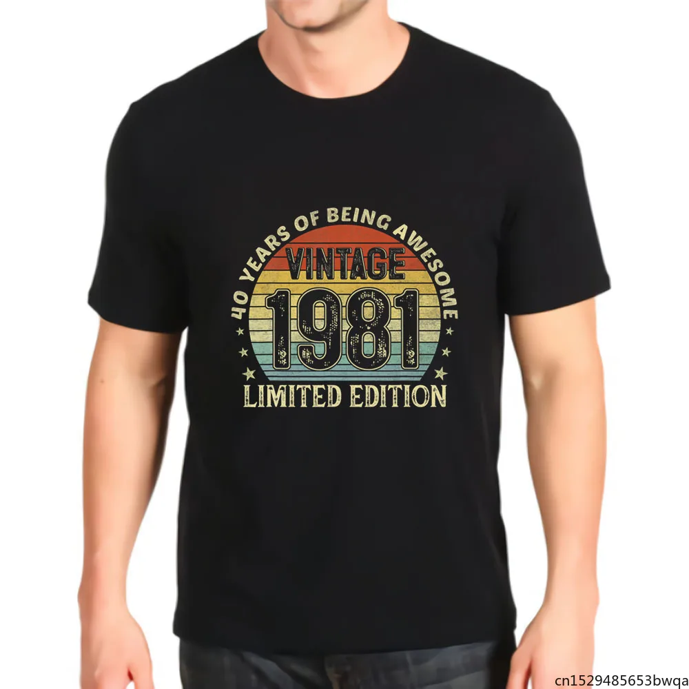 

Graphic Retro Shirt Vintage 1981 Limited Edition 40 Years Old 40th Harajuku Anime Best Seller Top Mens T-shirt Unisex Tee