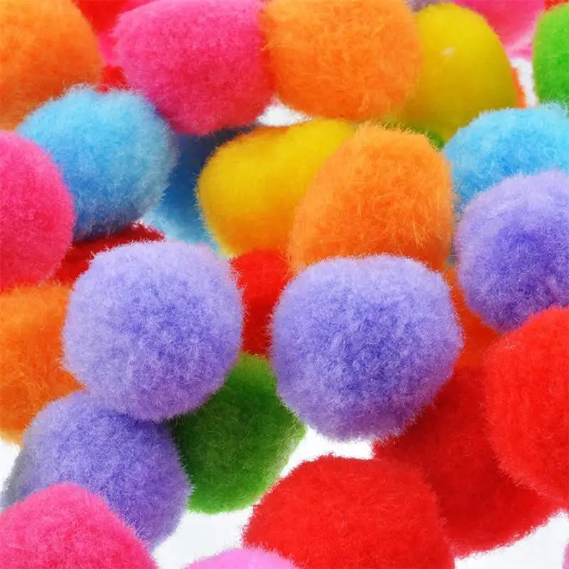 

20pcs 4cm Assorted Pom Poms Kitten Toys Fluffy Balls for DIY Creative Crafts Decorations (Mix Color)