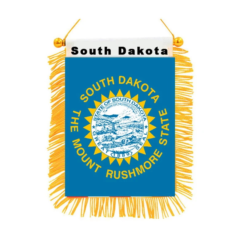 

South Dakota Mini Black-out Hanging Flag High Quality Double Sided Printed Flag Home Decor