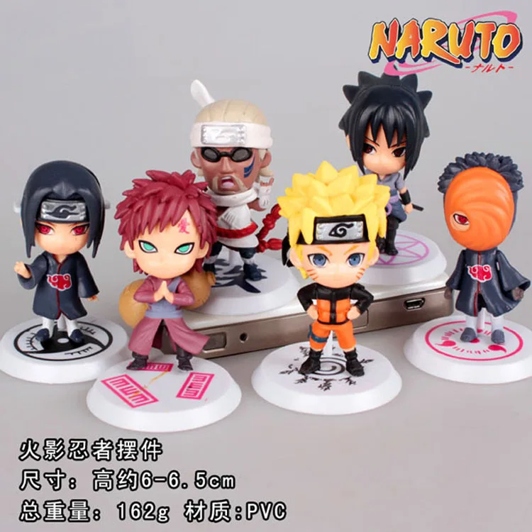 Экшн фигурка Naruto Itachi Gaara Sasuke mini Q ver 6 шт./лот см кукла игрушка из ПВХ подарки подарок