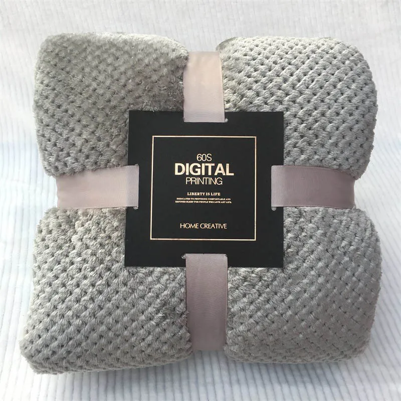 Grey Однотонное фланелевое одеяло, плюшевая кровать, шезлонг, покрывало из кораллового флиса, покрывало для дивана - Цвет: Grey
