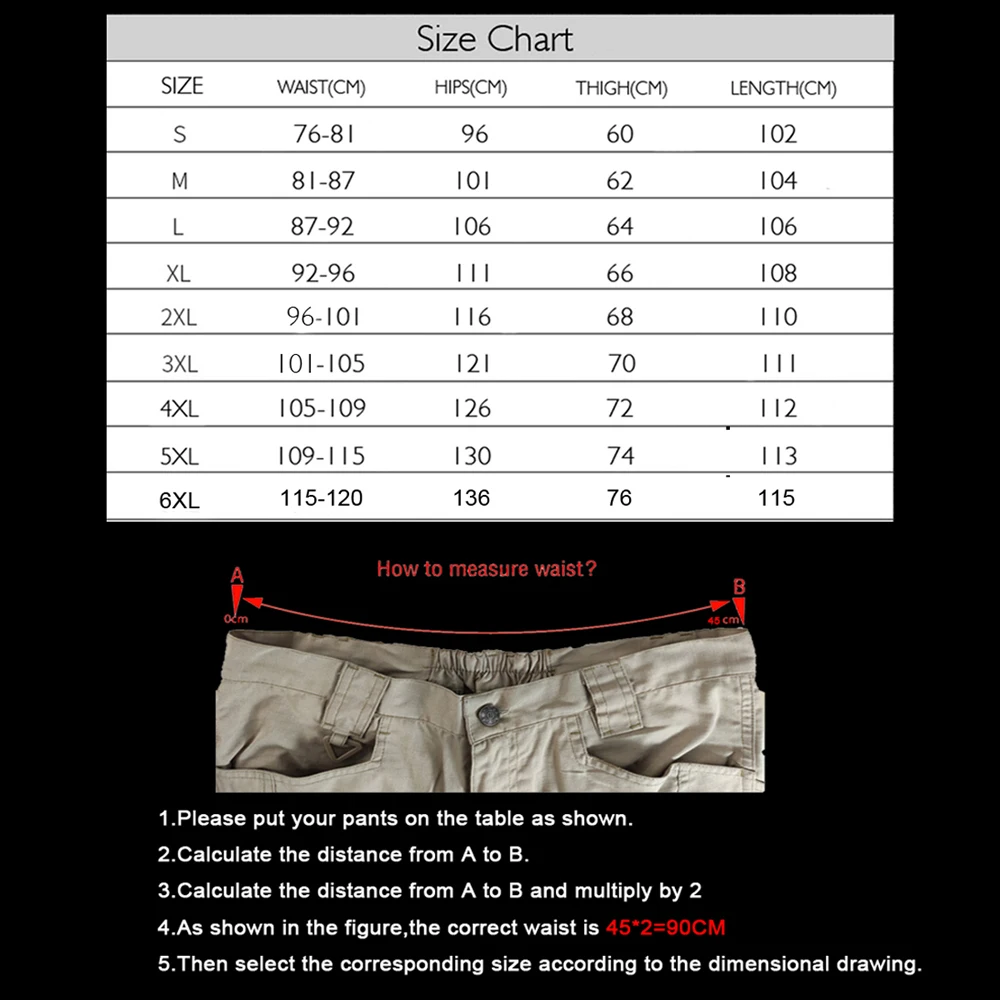 

Men's Tactical Pants Multi Pocket Elastic Military Urban Commuter Casual Cargo Pants For Men Clothing Slim Fit Plus Size 6XL