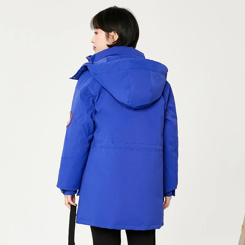 

SEMIR Women Down Jacket 2020 Winter New Hooded Warmth Contrast Thick Coat Thick Mid-Length Down Coat For Woman