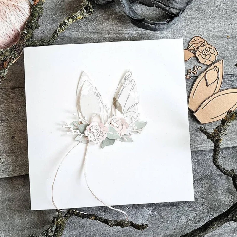 

Bunny Ears Decoration Gift Box Metal Cutting Dies New Diy Emboss Stencil Scrapbooking Dies for Card Making 2021 Easter Newest