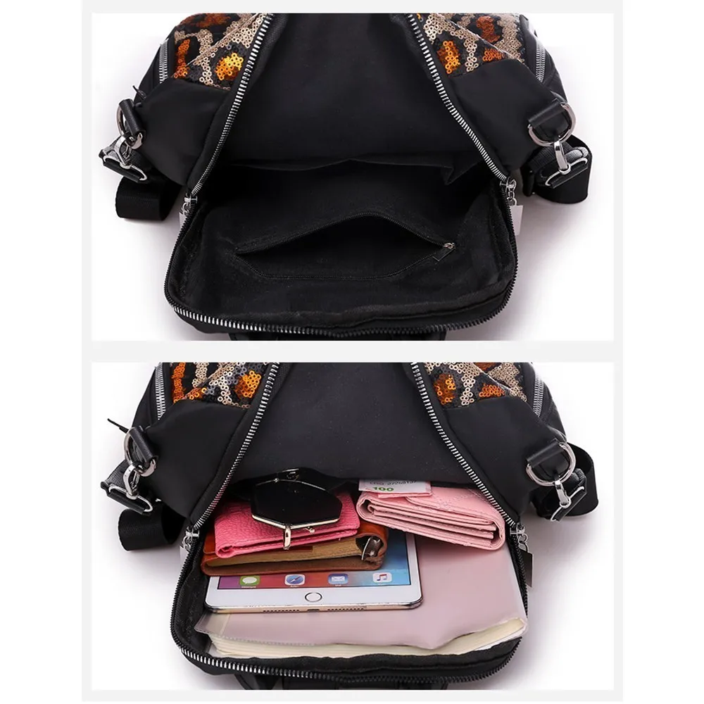 Herald Fashion большой вместительный женский рюкзак Леопардовый принт Оксфорд