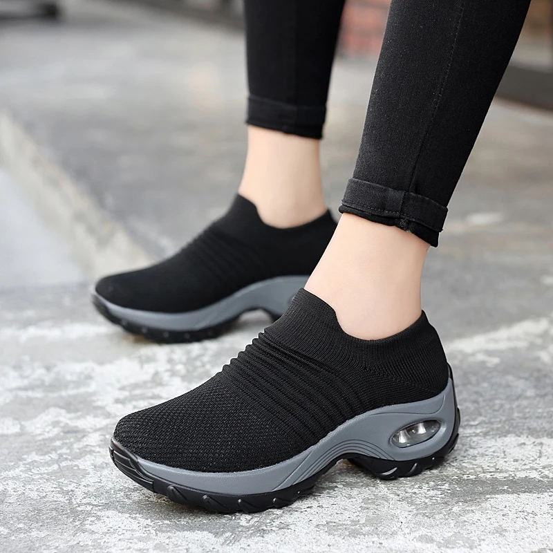 

Women's Casual Shoes Chunky Sneakers Platform Walking Shoes Fashion Knited Casual Loafers Size 35-42