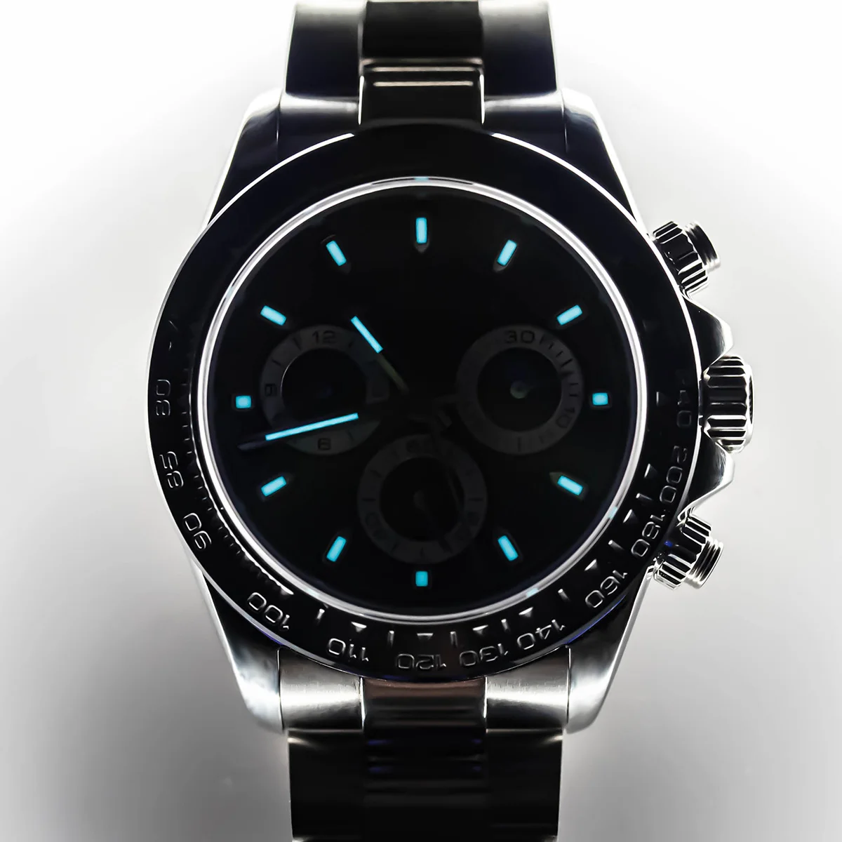 Sugess Diver Men Watch Grand Line 7750 Day-Tona Panda Automatic Mechanical Chronograph 200M Waterproof Luxury Wristwatch Ceramic images - 6