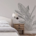 Виниловая наклейка на стену с изображением больших райских птиц, тропических Стикеры для растений на стену, цветов, цветов, дерева, детской комнаты, гостиной