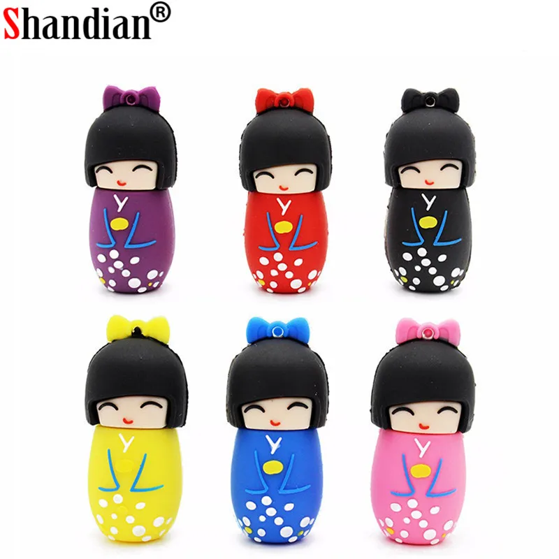 SHANDIAN японские куклы кимоно девушка usb флэш накопитель 4 ГБ 16 32 64 Гб u диск флеш