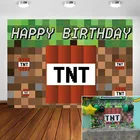 TNT фон для фотосъемки на день рождения динамит пиксель видео игра фотобудка декорация для дня рождения баннер
