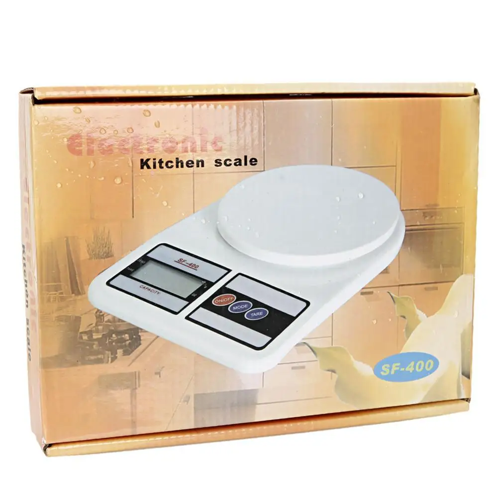 

SF-400 10KG/0.1g Kitchen weight scale 0.01 Mail LCD Digital Scales electronic Tool - White USA Warehouse Fast Shipping