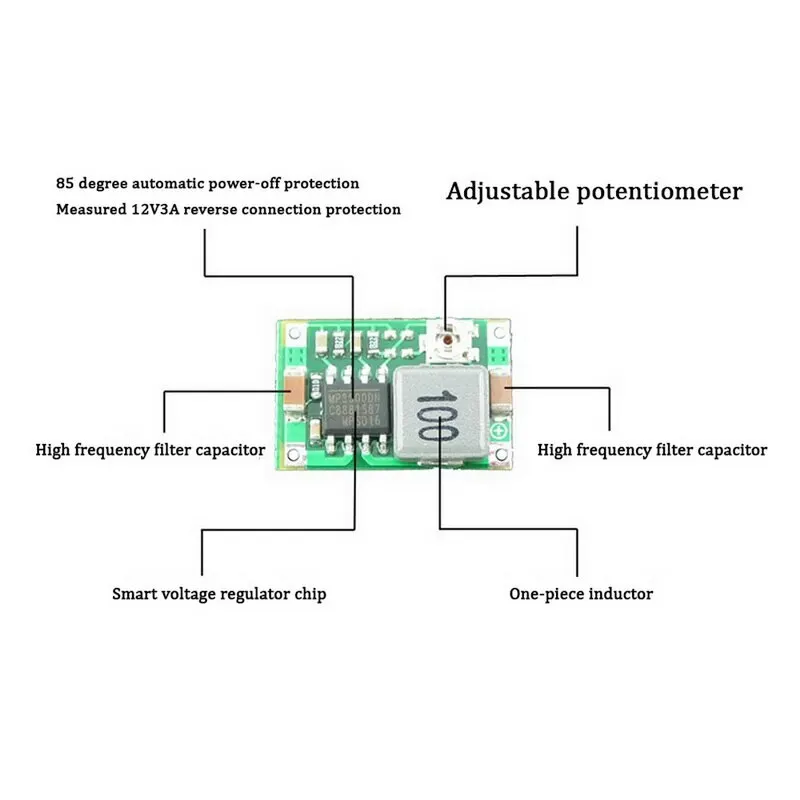 Мини DC понижающий преобразователь вольт регулятор 5V 23V до 3 V 6V 9V 12V 340 кГц шаг вниз