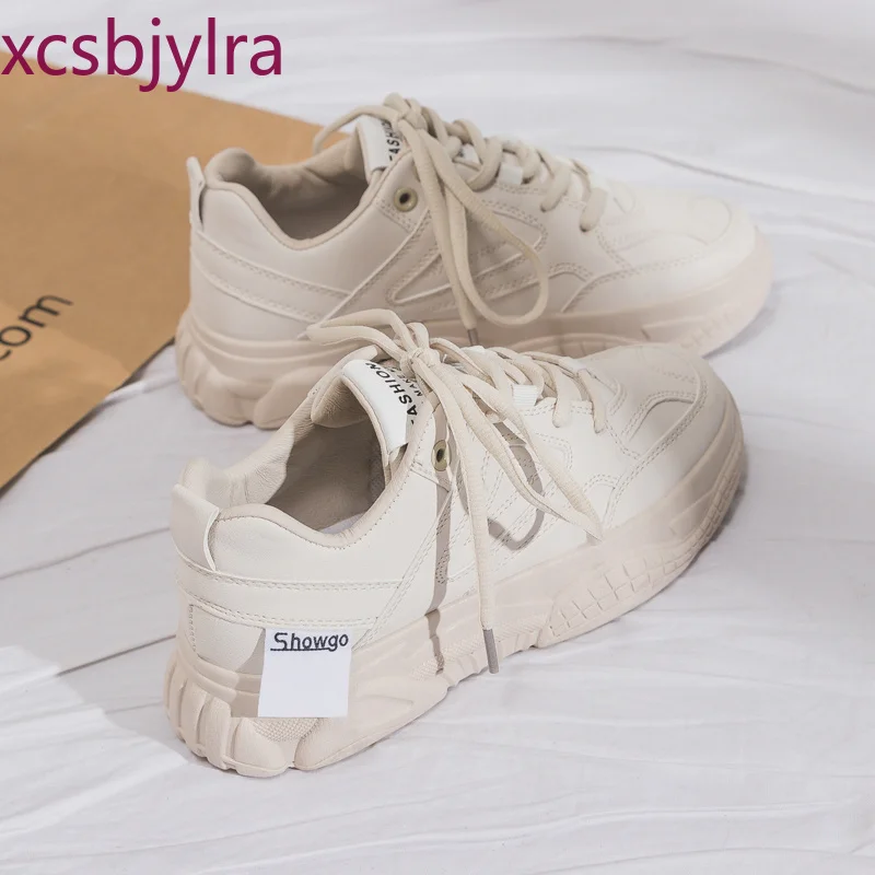 Женская обувь весенне осенние массивные кроссовки Вулканизированная уличная