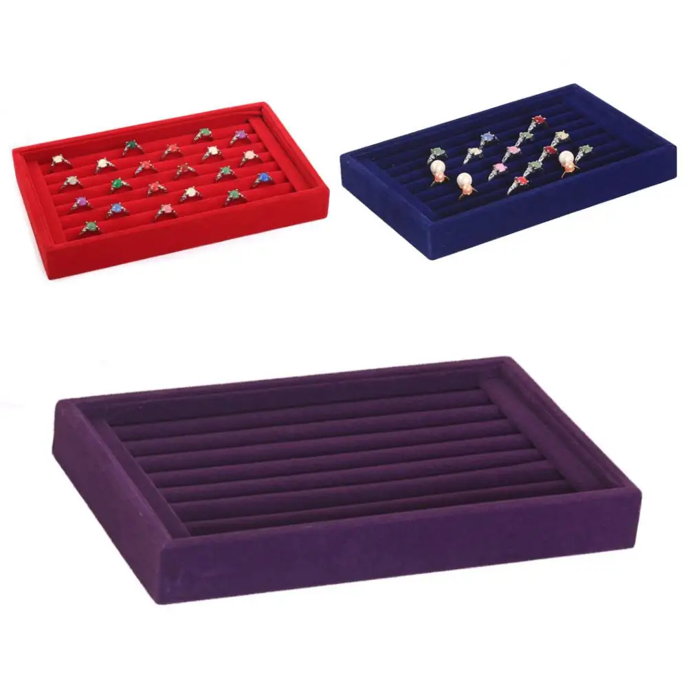 Горячая Распродажа портативный замшевый Дамский Кольцевой Лоток для сережек