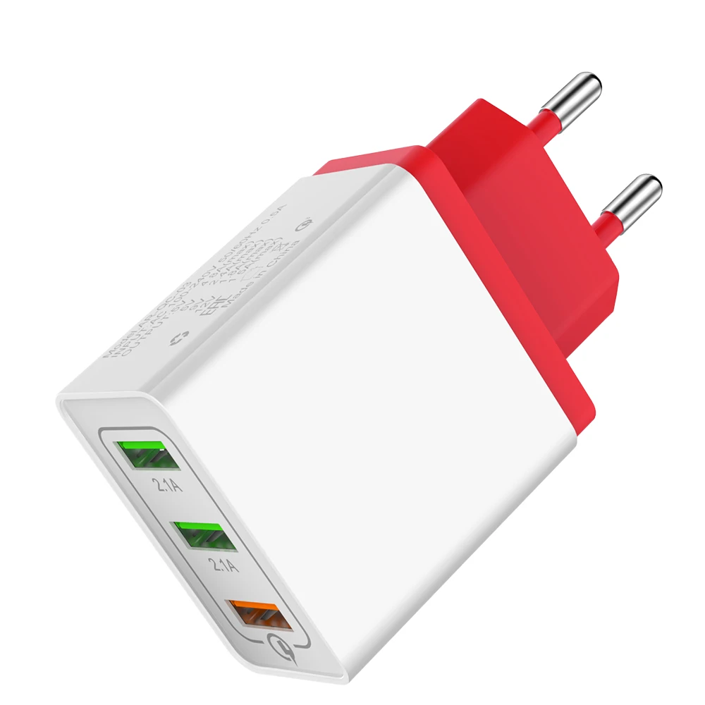 Быстрая зарядка 3,0 USB Зарядное устройство 5V 2.4A QC3.0 быстрой зарядки USB для путешествий настенное Зарядное устройство для iPhone samsung мобильного телефона Xiaomi Зарядное устройство - Тип штекера: Red
