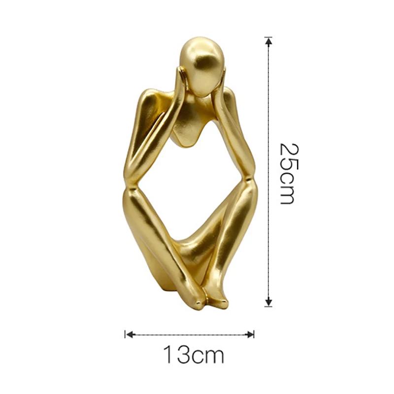 

Abstract Character Golden Decoration Creative Home Ornament Office Decor Gift