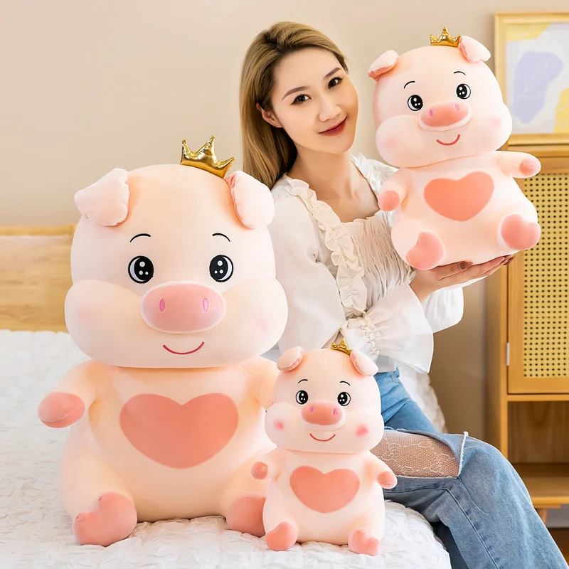 

New 30/60cm Squishy Round Pink Pig Stuffed Doll Plush Piggy Toy Animal Soft Plushie Hand Warmer Pillow Kids Baby Comforting Gift