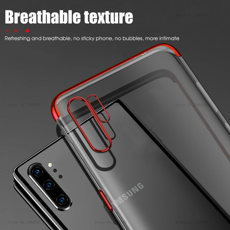 Силиконовый чехол для Samsung Note 10 Plus прозрачный чехол-бампер с покрытием S10 S20 S21 Ultra S8
