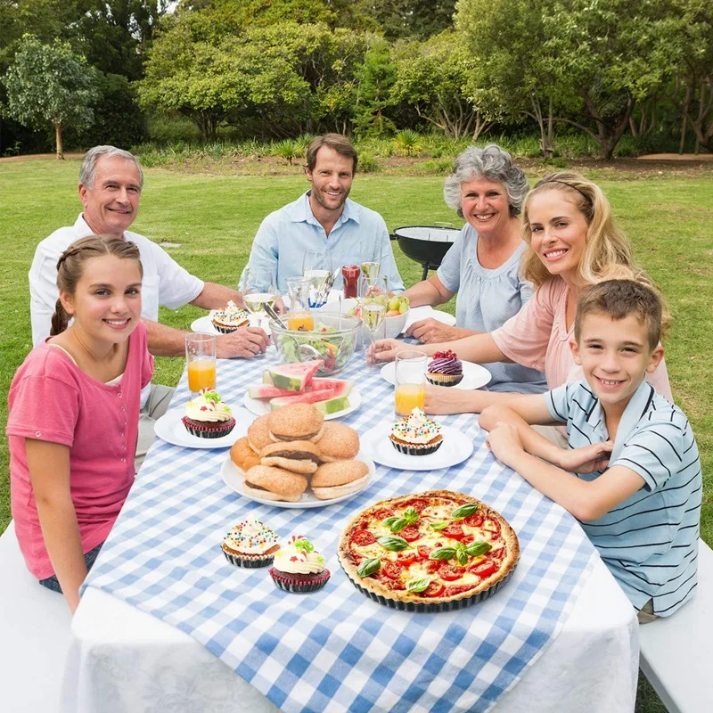 

9 Inch and 4 Inch 6 Pack Tart Pan Removable Bottom Quiche Pan Non-Stick Pie Tart Baking Dish Pan Carbon Steel Quiche Pan