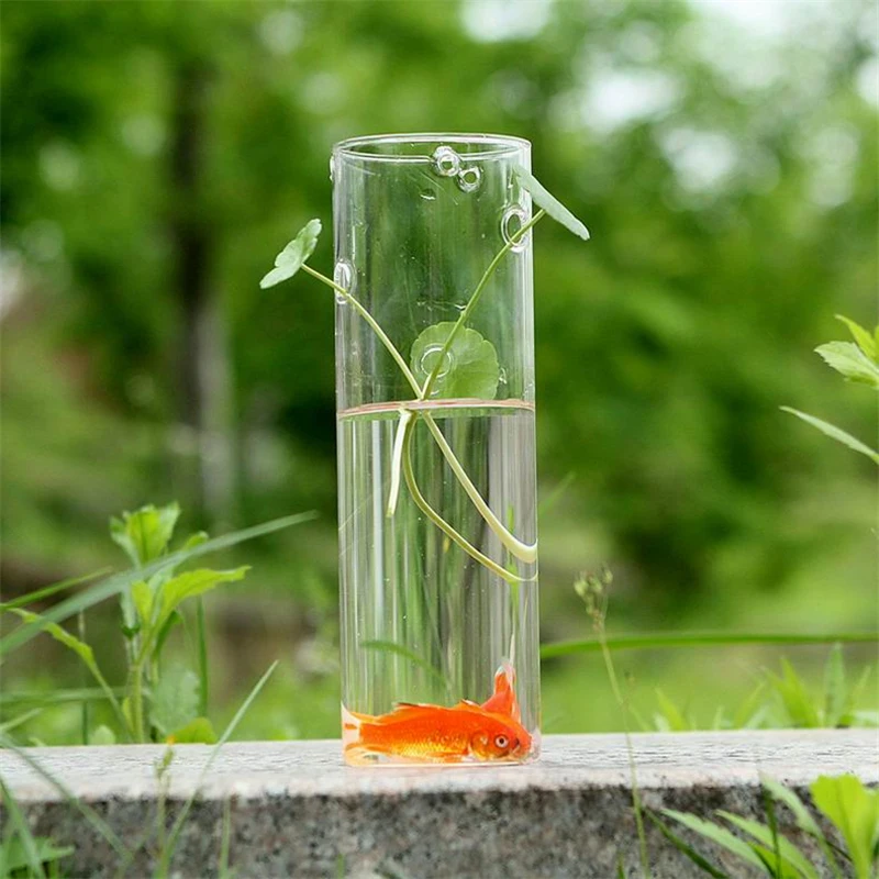 Стеклянная цилиндрическая настенная ваза гидропонное стекло Террариум аквариум