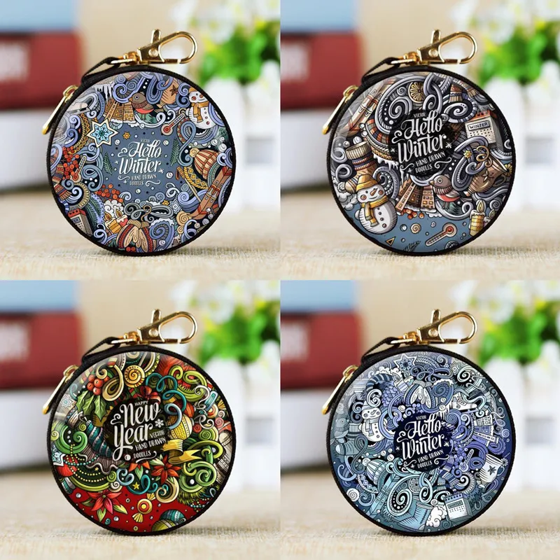 Женский Рождественский маленький кошелек держатель для ключей жестяной Кошелек