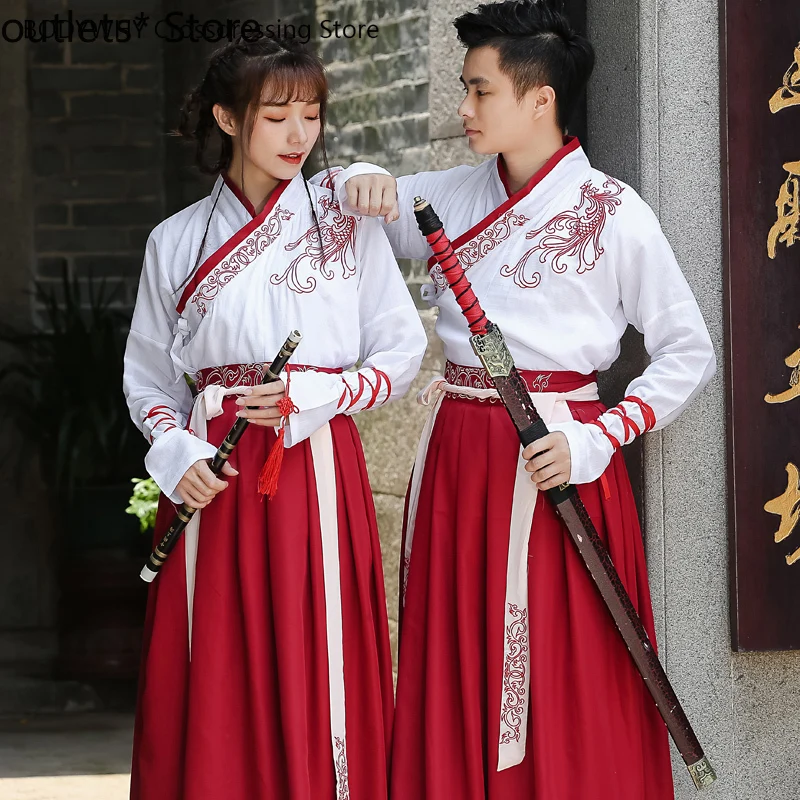 

Hanfu Men's and Women's Martial Arts Style Couples Set Students Han Element Graduation Class Service Daily Cosplay Costume