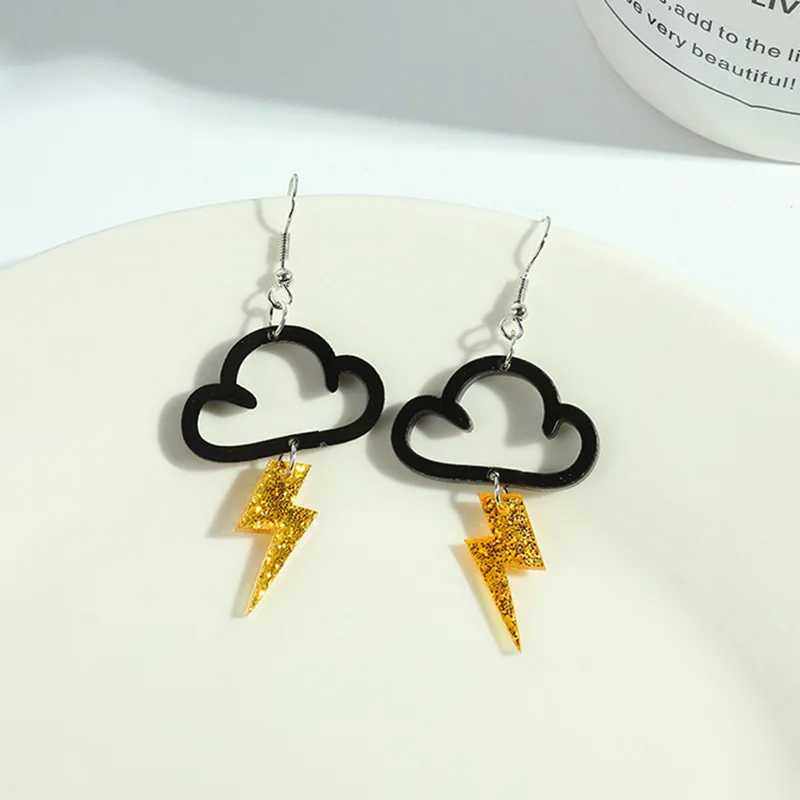 Гипербола акрил с облаками висячие серьги для женщин Мода серьги-клипсы