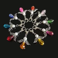 10pcs handmade colorful charm glass guardian angel wings diy pendant for jewelry making