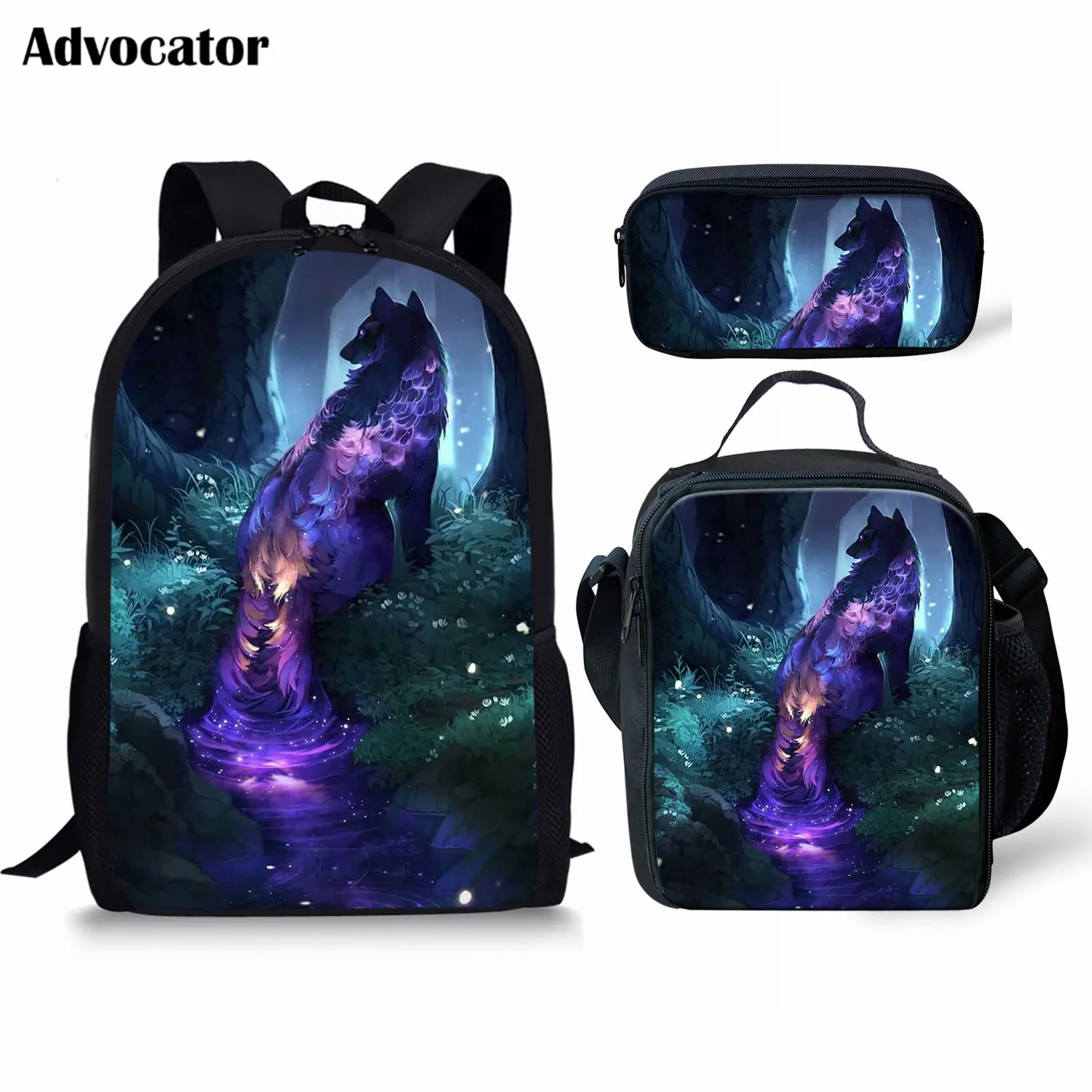 ADVOCATOR 3PCS/SET Space Stars Galaxy Printing School Bag for Teen Boys Children School Backpack Mochila Schoolbag Kid Escolar