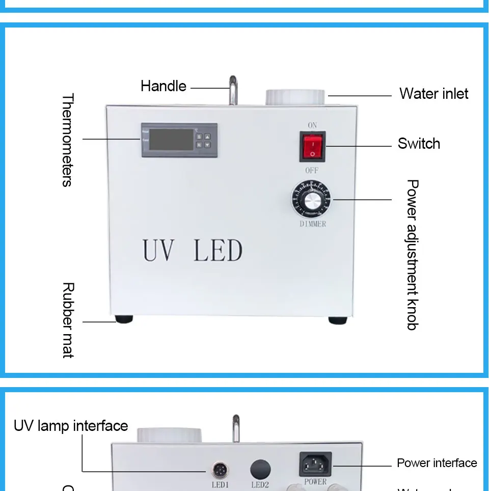 Epson принтер модифицированный UV планшетный принтер UVLED система отверждения водяного охлаждения 1 комплект UVLED сушильная лампа Температурная сигнализация
