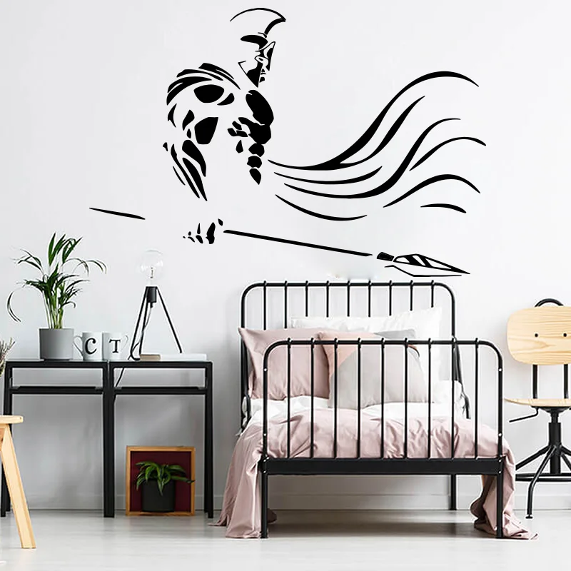 Большая спартанская воин копье война Наклейка на стену Древняя Греция меч солдат