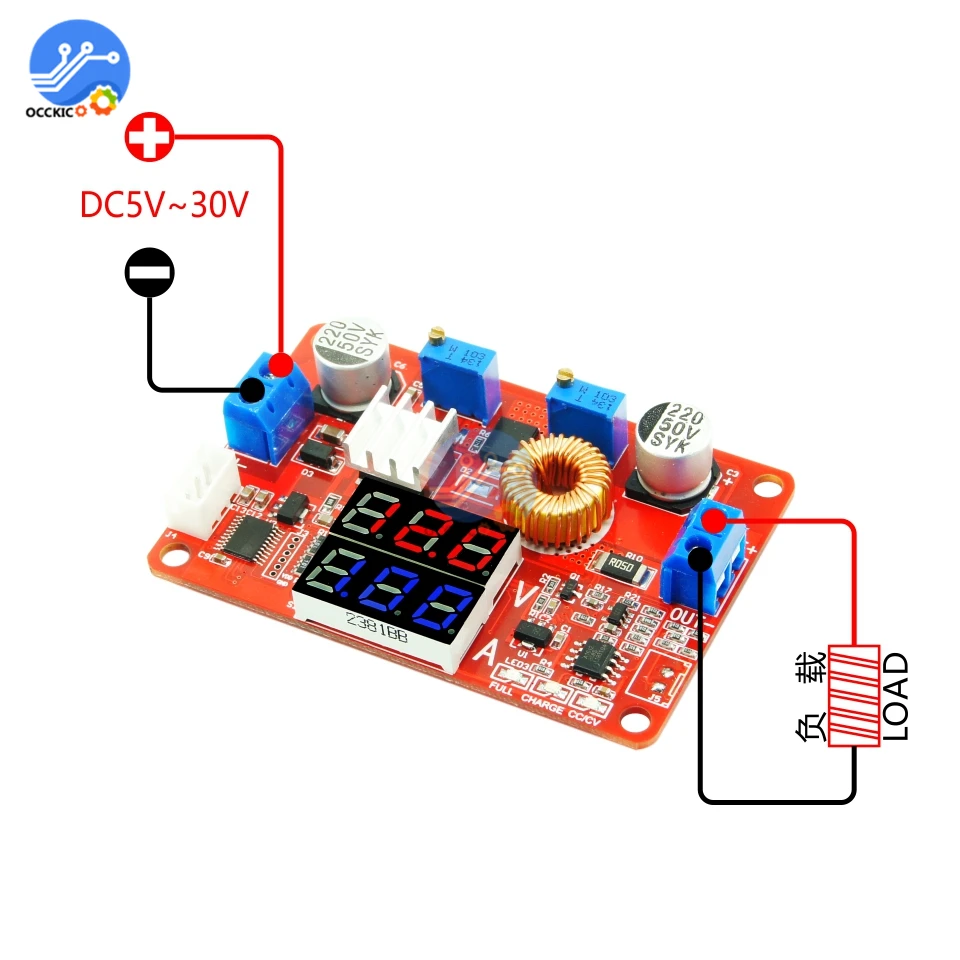 Дисплей с тремя цифрами 5 А 75 Вт модуль постоянного тока напряжения понижающего