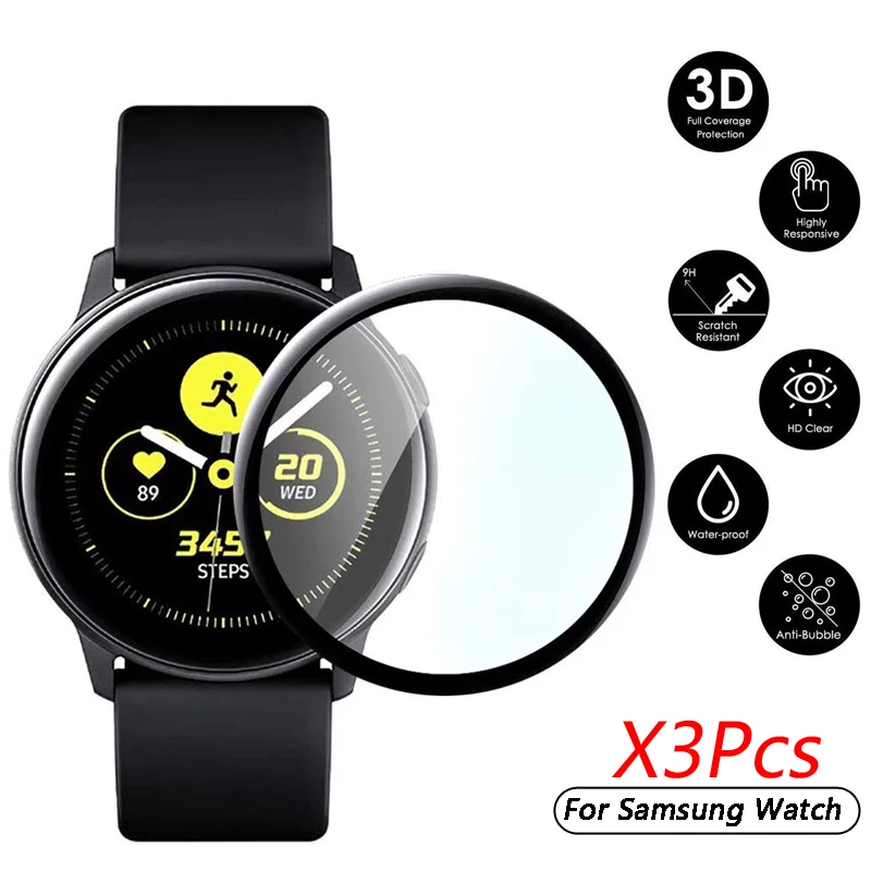 

3D защита экрана из мягкого стекловолокна для Samsung Galaxy Watch 3 полноэкранная пленка для Samsung Watch Geat S2 S3 для часов Acitve 2
