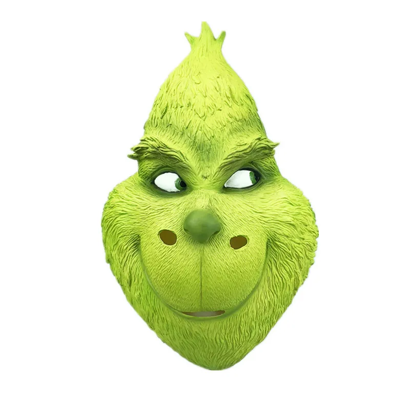 Grinch D Рождество Косплей Grinch Маска латекс с волосами события реквизит Вечерние Маски мяч костюм для мероприятия шлемы реквизит Рождественские украшения - Цвет: Grinch D