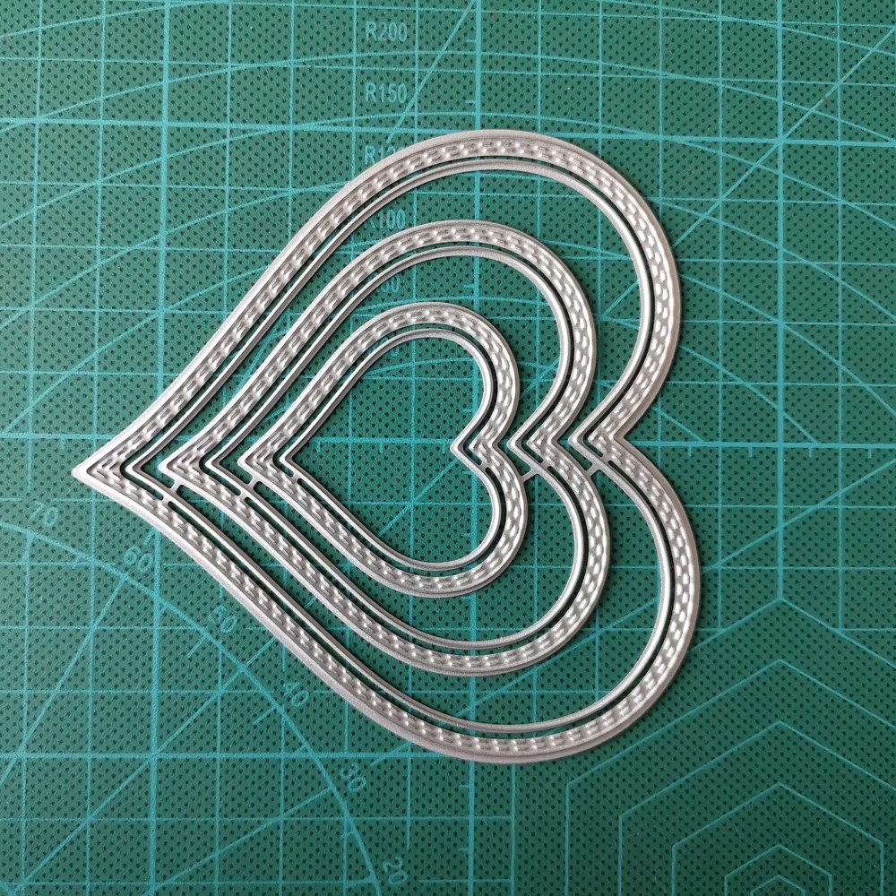 102X98mm 6Pcs Heart Hollow Frame Metal Steel Cutting Dies Stencil DIY Scrapbooking Paper Card Embossing Die Template | Дом и сад
