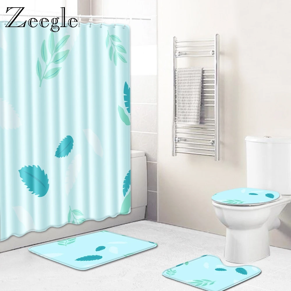 Комплект из 4 ковриков для ванной Zeegle нескользящий коврик сиденья унитаза