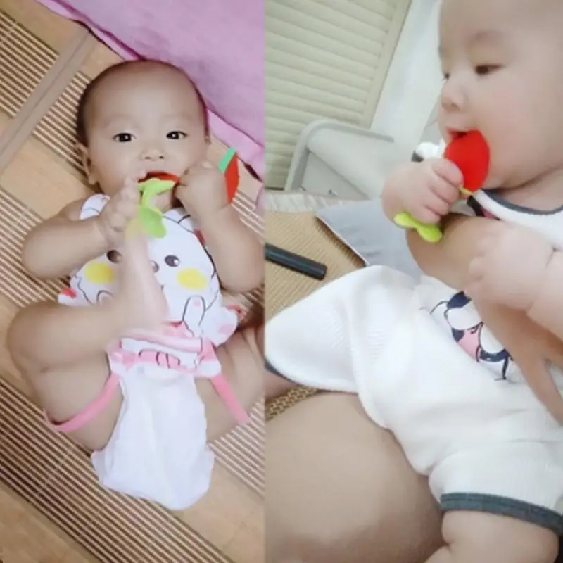 

EE Baby teething toys infant silicone grinding teeth toy newborn creative fruit shape
