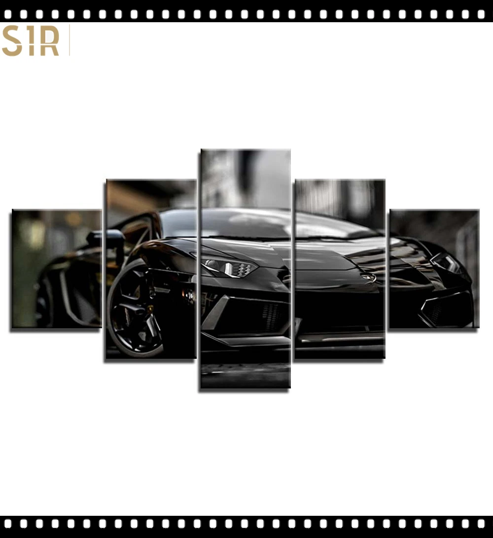 

The Five - Part Unframed Luxury Car Painting Sport Car Art Painting Industrial Style Wall Pictures Home Decoration Gift Anime