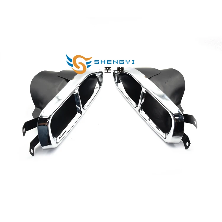 1 пара серебристый/черный наконечник выхлопной трубы из нержавеющей стали